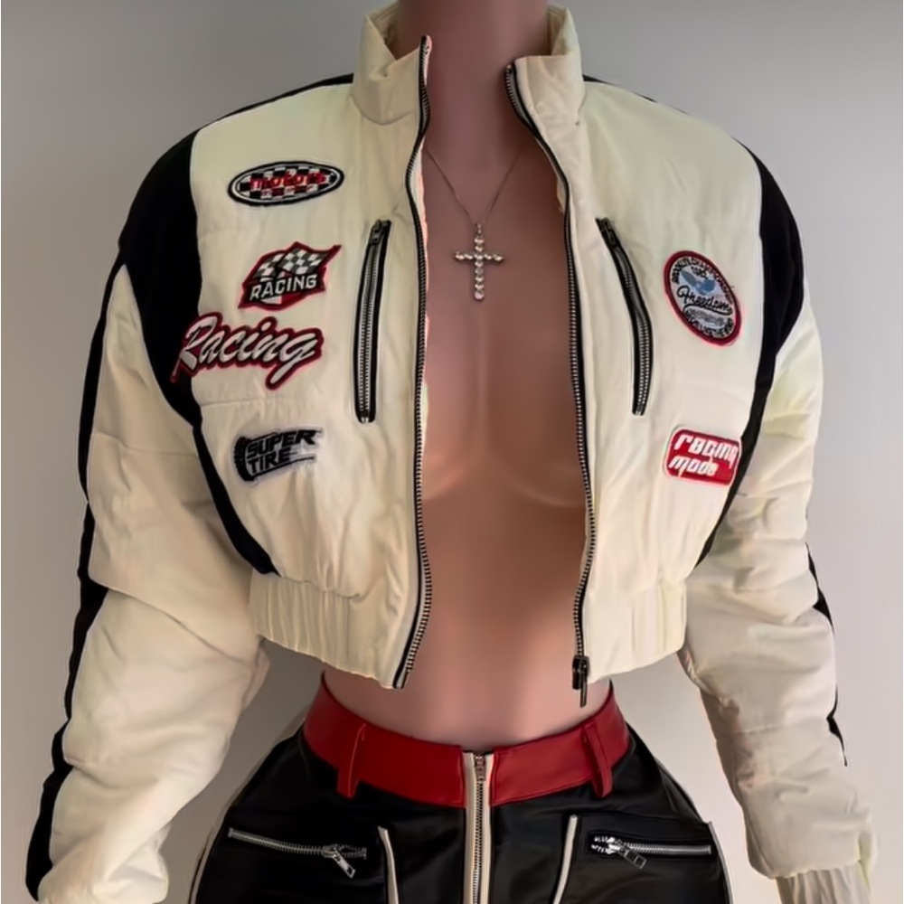 Racing puffer jacket